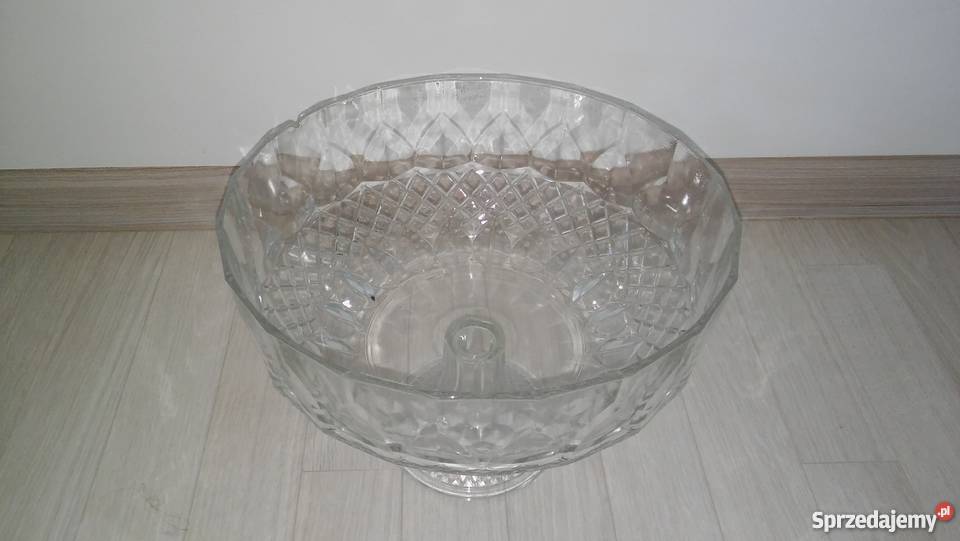 piękna duża patera białe szkło ponczówka poncz Gdańsk