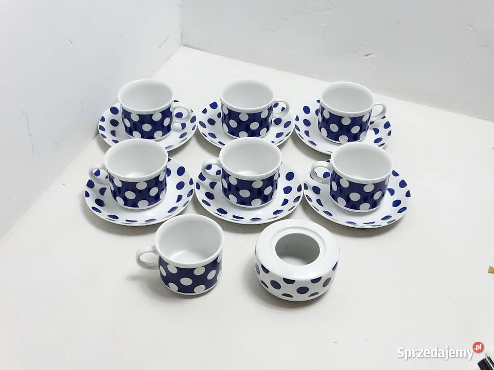 Zestaw Porcelanowy W Grochy Wellco Krefeld Biłgoraj