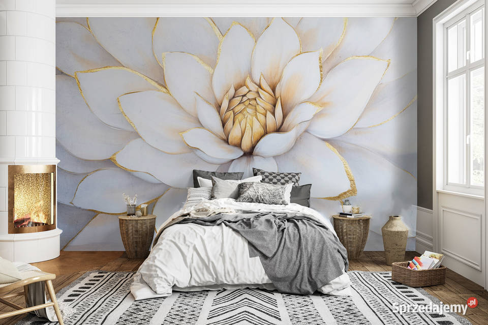 Tapeta fototapeta jasny duży kwiat sypialnia wielkopolskie