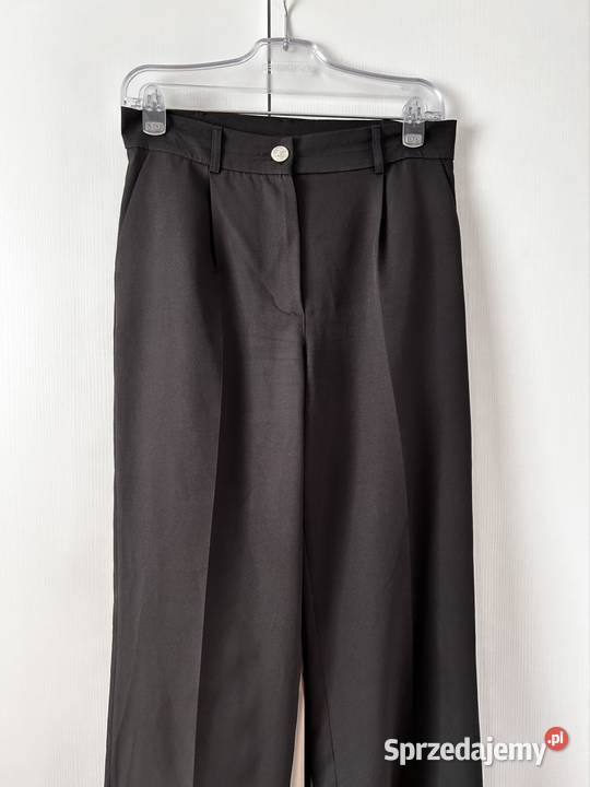 Spodnie w kant 38 eleganckie czarne spodnie czarny