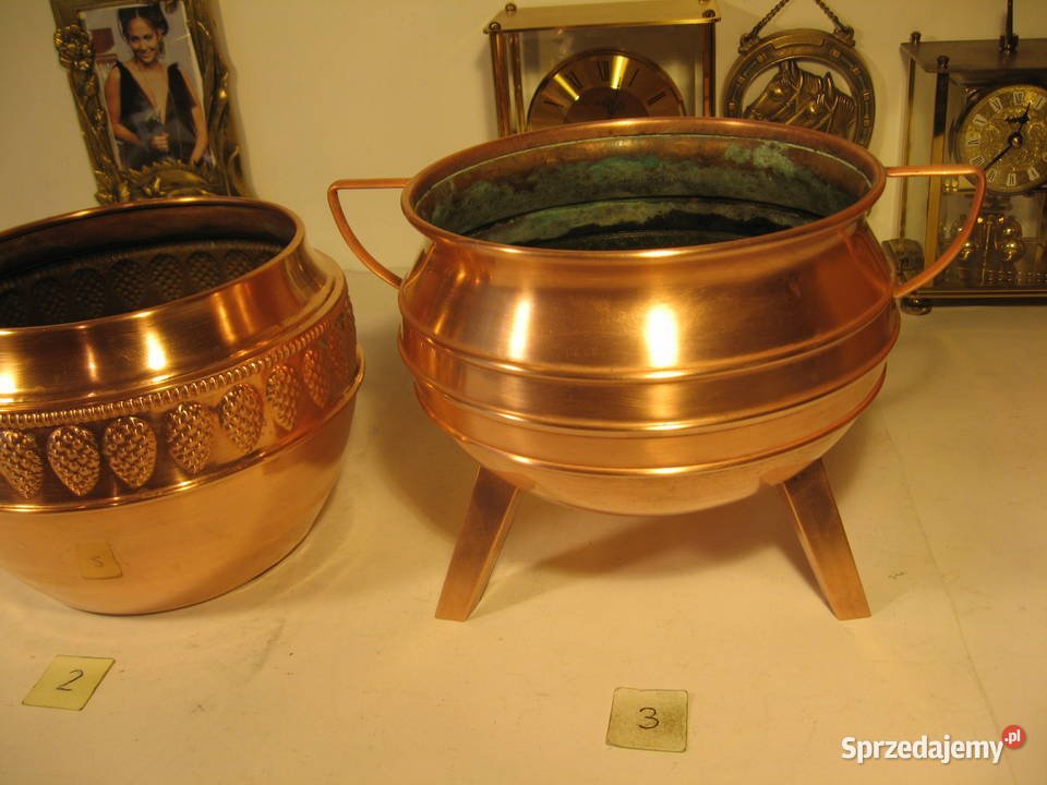 Piękna donica Miedź mosiądz Kolekcja