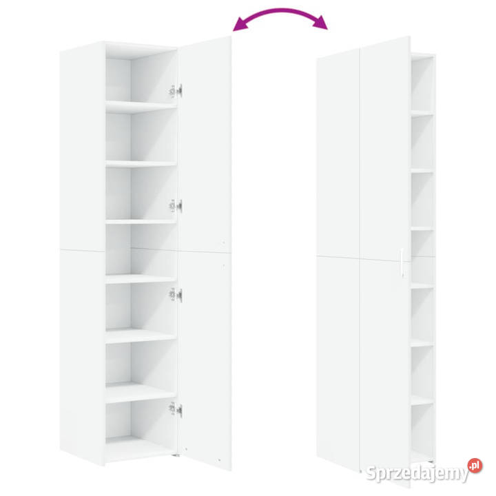 Wysoka szafka biała 40x425x185 materiał mazowieckie