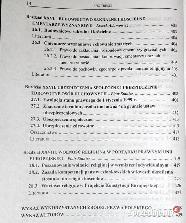 Prawo wyznaniowe Henryk Misztal Piotr Stanisz Książki i Podręczniki Chełm