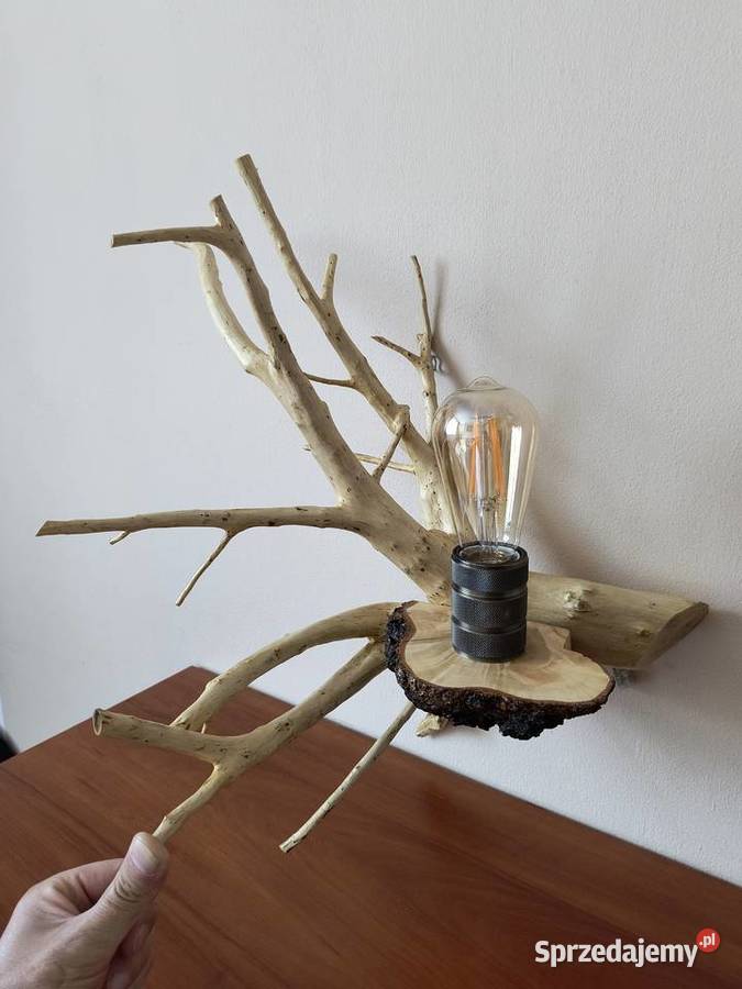 Drewniany kinkiet ścienny naturalny korzeń Rzeszów sprzedam
