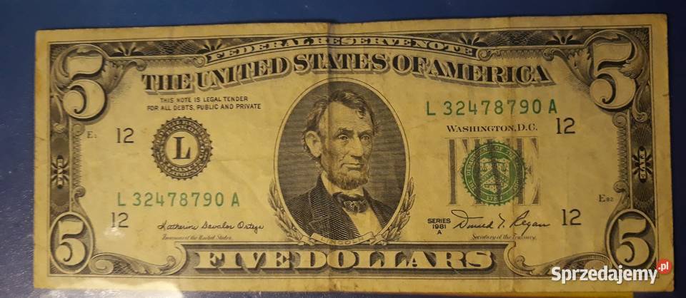 5 Dolarów Abraham Lincoln 1981 r A Konin