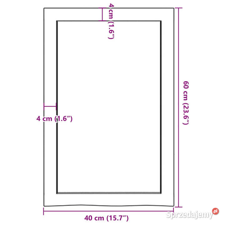Półka brązowa 40x60x26 lakierowane lite drewno