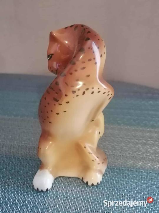 Figurka Porcelanowa Gepard Lampart Vintage Retro dolnośląskie Wałbrzych