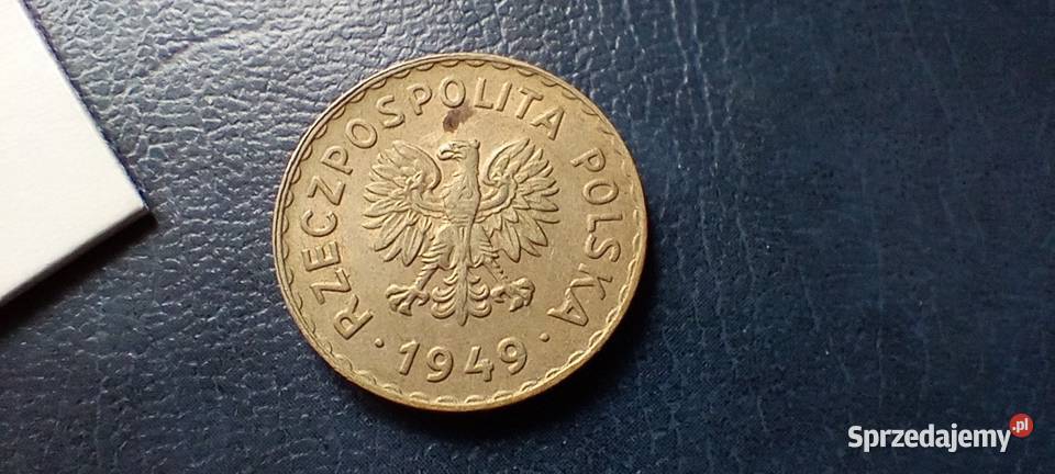 Stare monety 1 złoty 1949 MN PRL Polska 2 podkarpackie Lesko