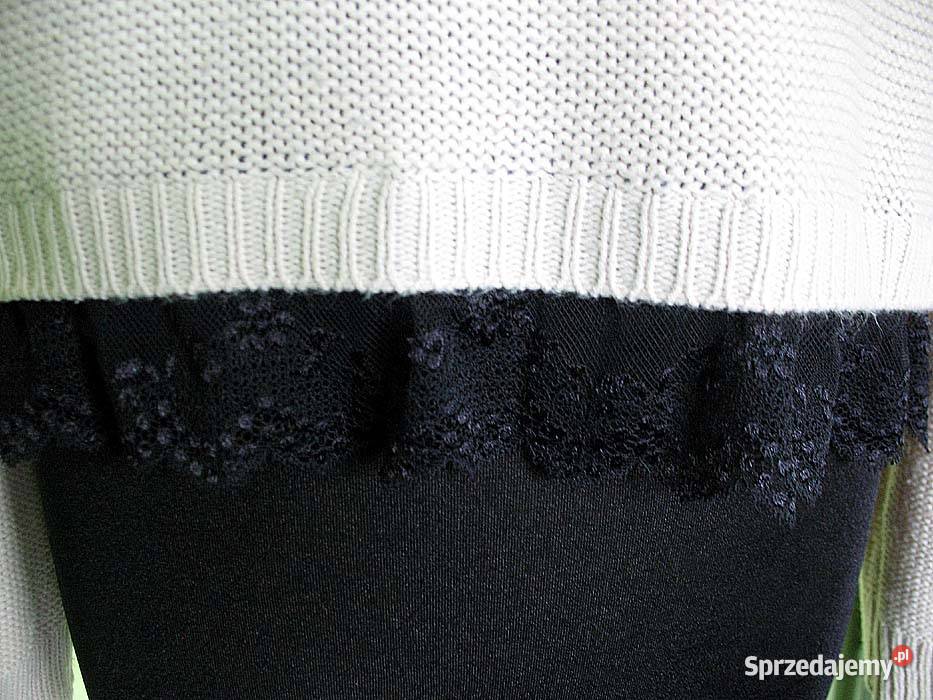 Bluzka krótki sweter z koronką 40 L biust 96 Siedlce