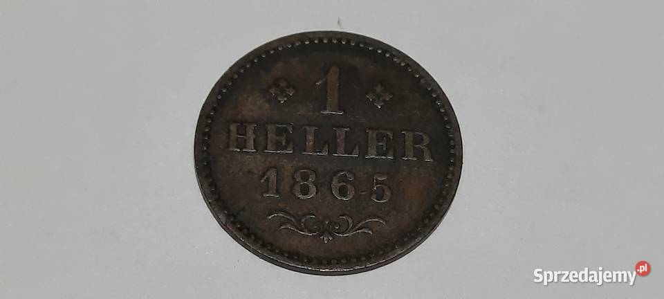 moneta Frankfurt 1 halerz 1865 Warszawa