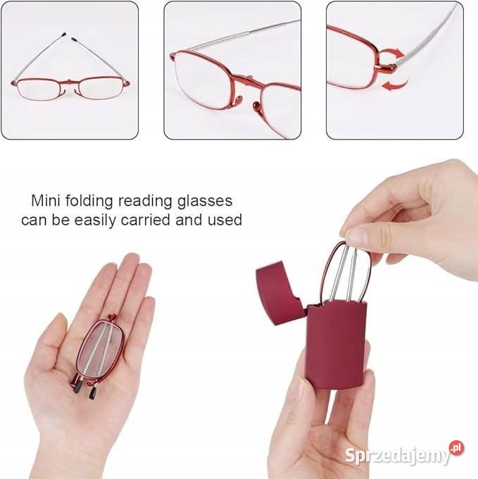 Składane okulary do czytania z etui małe do Sosnowiec