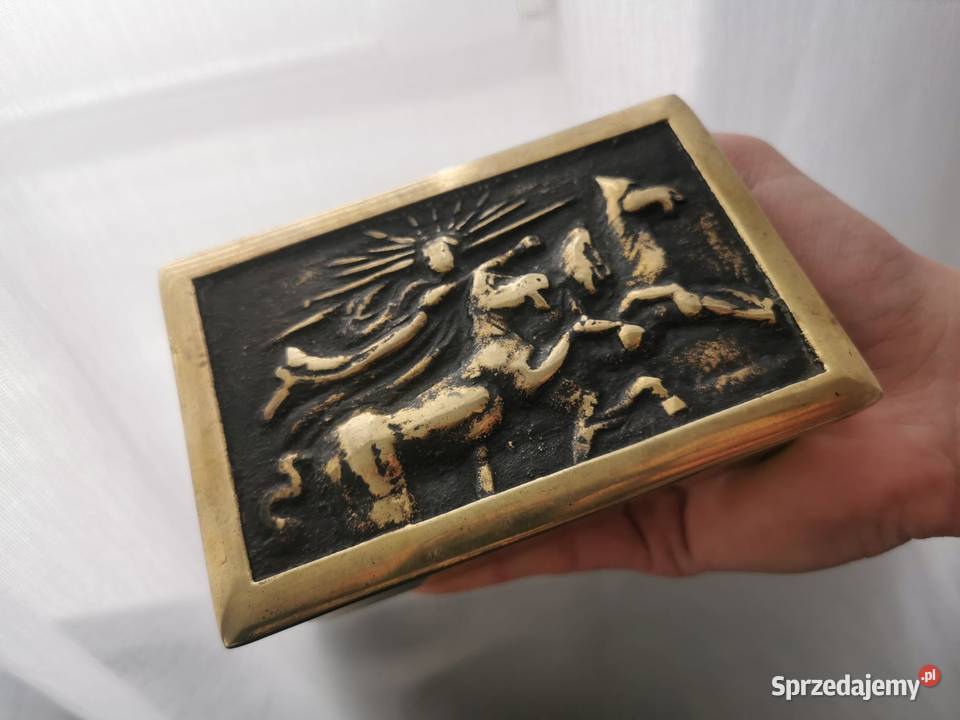 Solidna mosiężna szkatułka 816 g szkatuła na Antyki podkarpackie Rzeszów