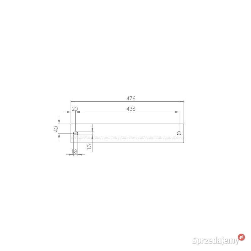 Nóż wału uprawowego 476x80x8 mm średnica otworu Sieradz