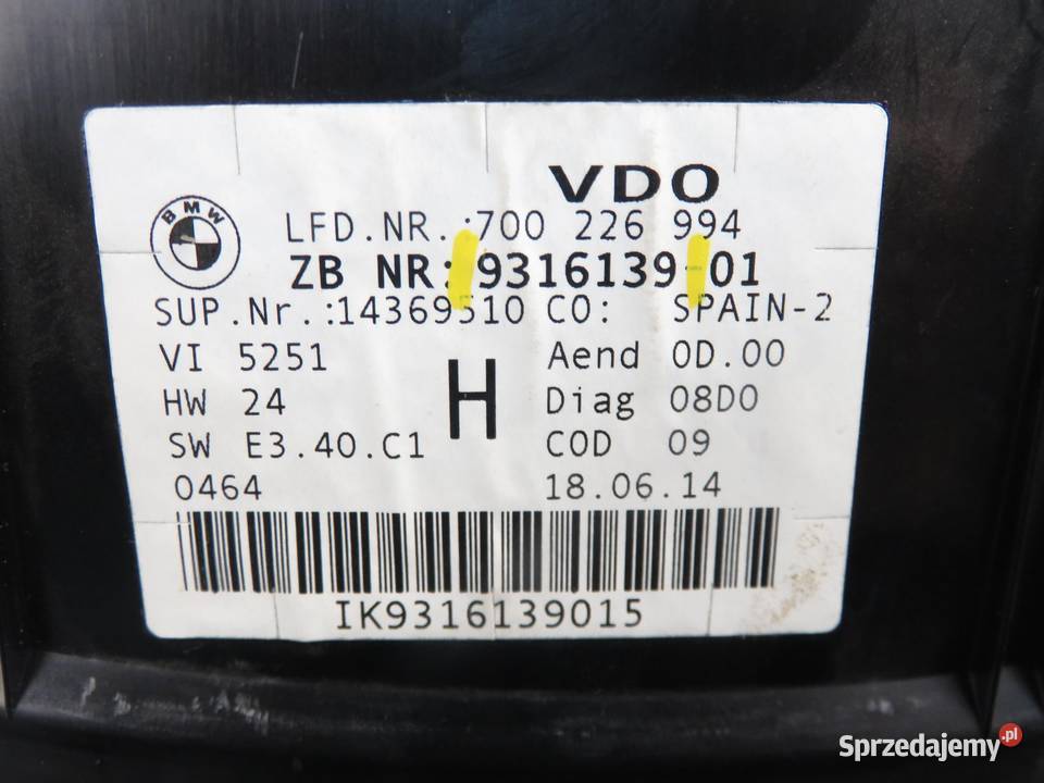 LICZNIK BMW X1 E84 xDrive 20 i 184 N20 B20 A