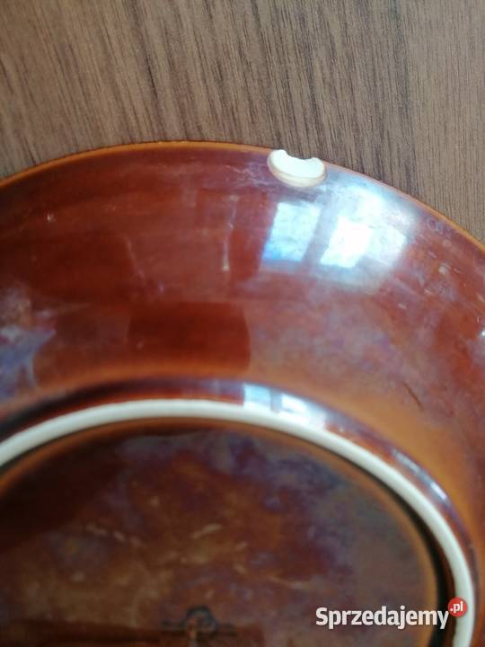 Talerz głębokibrązowy porcelit Pruszków łódzkie Łódź