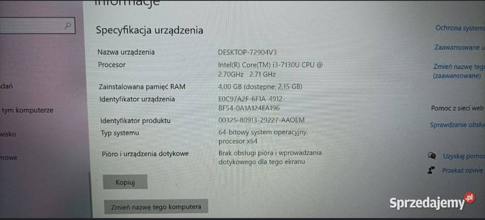 Ultrabook Acer Swift 3 4GB RAM i37gen 4x27Ghz mazowieckie