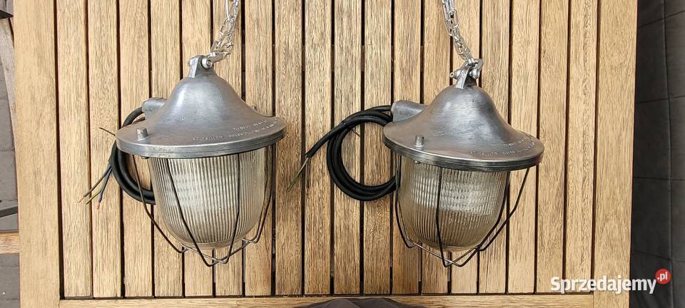 Komplet 2 lamp loft industrialnych PRL renowacji Wierzbica sprzedam