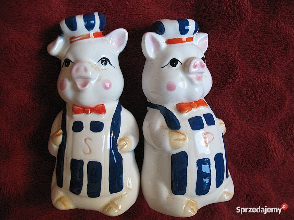Sól i pieprz Porcelana świnki 11 x 5 x 5 Rzadki mazowieckie Siedlce