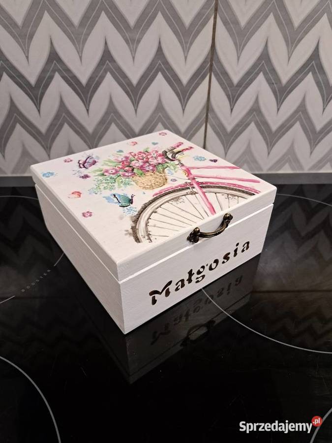 Szkatułka z rowerem decoupage Kędzierzyn-Koźle sprzedam
