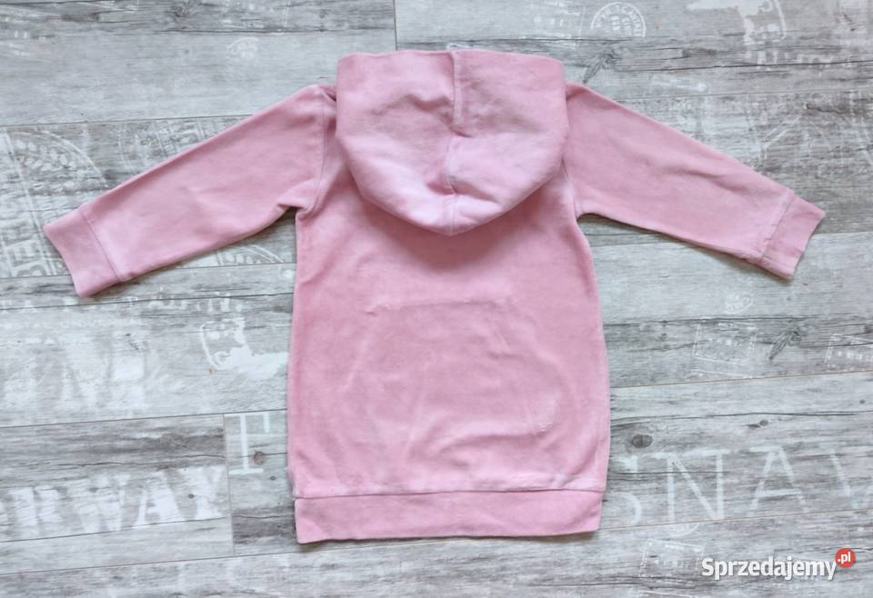 Welurowa sukienka kangurka I Love Milk 98104 różowy Katowice