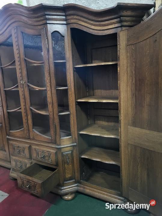 Piękny kredens dębowy lity ciemny dąb biblioteka Sypniewo sprzedam
