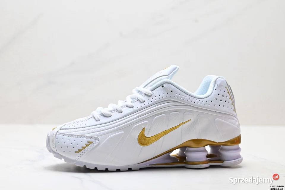 NIKE SHOX R4 bialo złote buty 3646