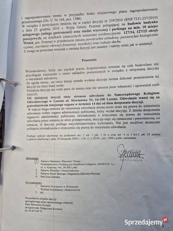 Działka Inwestycyjna jeziorze Leszno