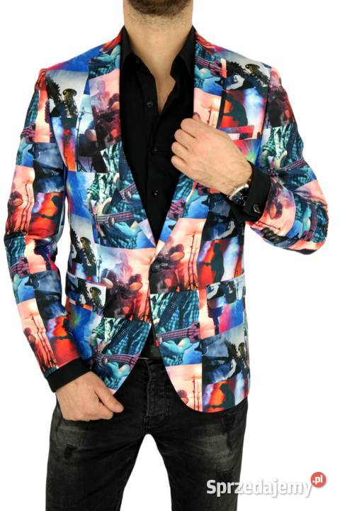 GIOVANNI PERA Marynarka Męska D807 kolorowa Ostrów Wielkopolski