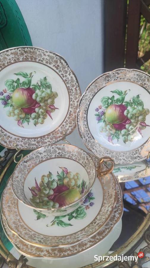 Stara Piękna Aynsley England Imperial Fruit and Pabianice