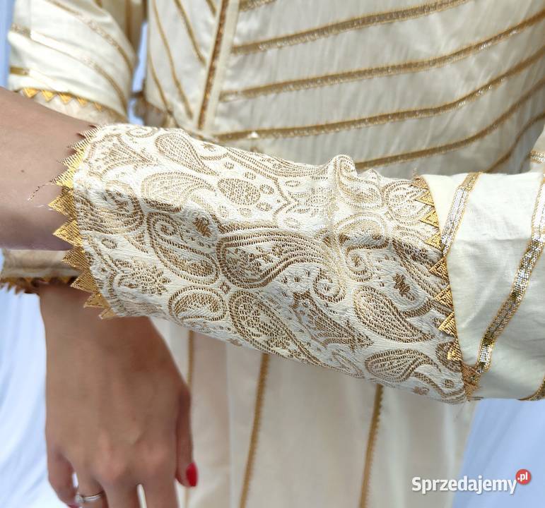 Indyjska suknia sukienka L 40 beżowa złota złoty Spódnice i sukienki zachodniopomorskie Szczecin
