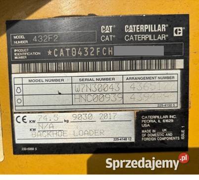 KOPARKOŁADOWARKA MARKI CATERPILLAR 432F2 Motoryzacja Tuliszków