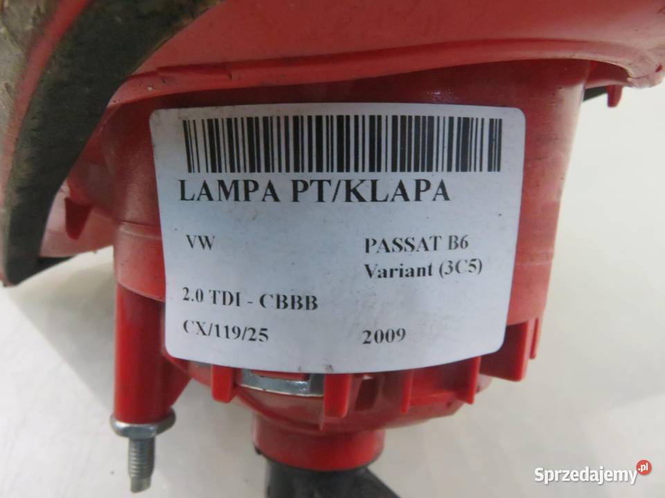 LAMPA PRAWA TYLNA KLAPA VW PASSAT B6 3C9945094 osobowe