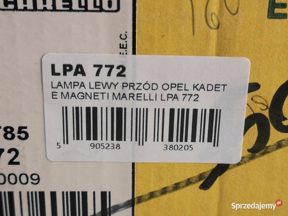 LAMPA LEWY PRZÓD OPEL KADETT E 19841994 NOWA lubelskie