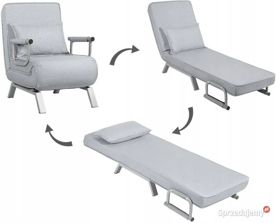 FOTEL SZARY 3 W 1 do spania leżenia i siedzenia śląskie Częstochowa