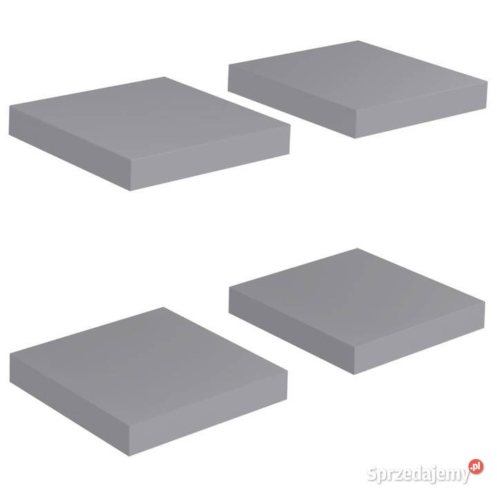 Półki ścienne 4 szare 23 x 235 x 38 MDF WM323846
