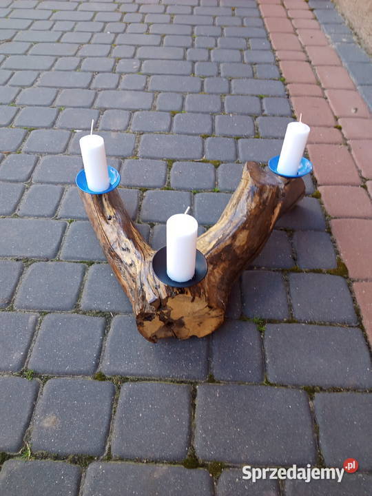 świecznik stary konar drewna Siedlce