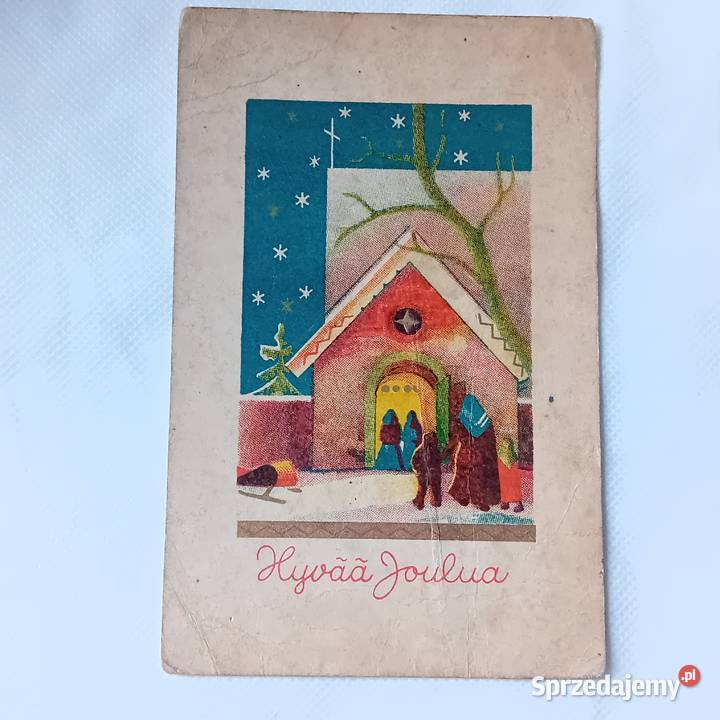 Pocztówka bożonarodzeniowa Finlandia 1943 r Koźminek