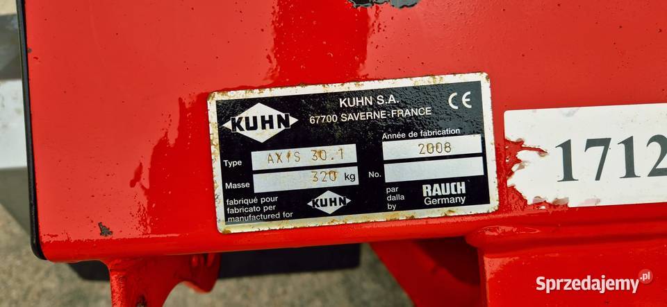 Rozsiewacz nawozów KUHN AXIS 301 nieuszkodzony