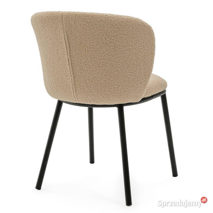 Krzesło Tapicerowane Bari Ciemnobeżowe Boucle Tarchały Małe sprzedam