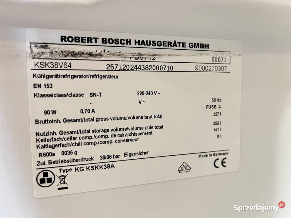 Komplet Bosch Zamrażarka Chlodziarka Warszawa