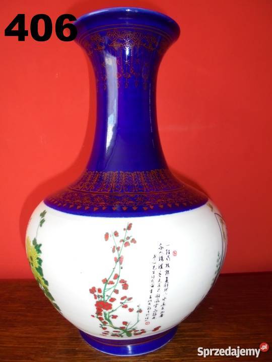 Wazon ceramiczny sygnowany z Chin 2 Komplet 406 Gawroniec