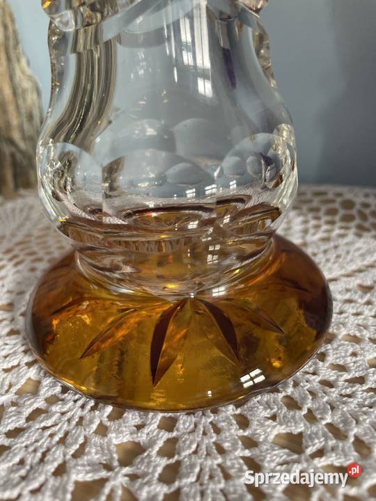 Krysztalowy palony wazonik na stopie huta Julia sprzedam
