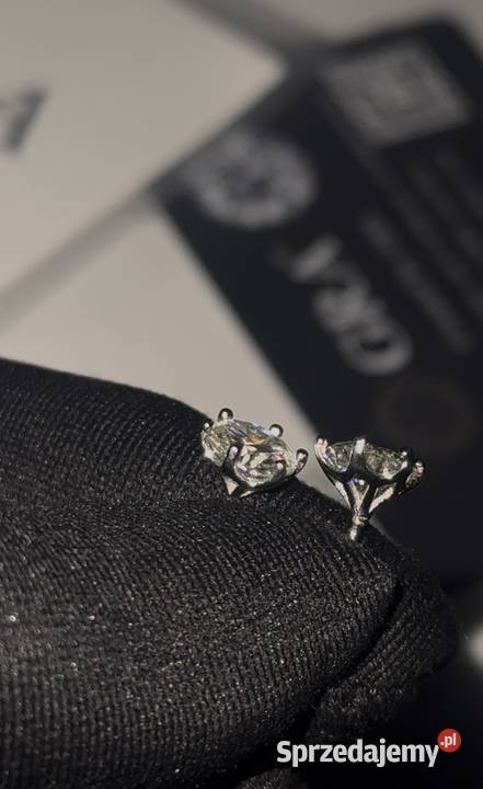 Kolczyki moissanite earrings sztyfty vvs1 srebro Bielany Wrocławskie sprzedam