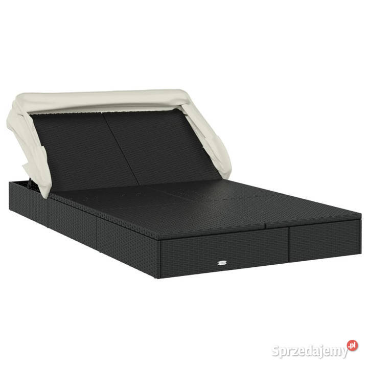 Leżak 2os składany dach czarny 213x118x97 Warszawa