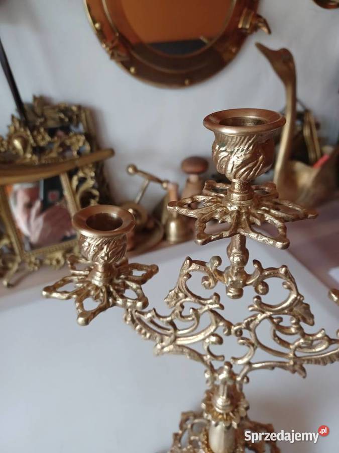 Przepiękny świecznik mosiężny Poznań