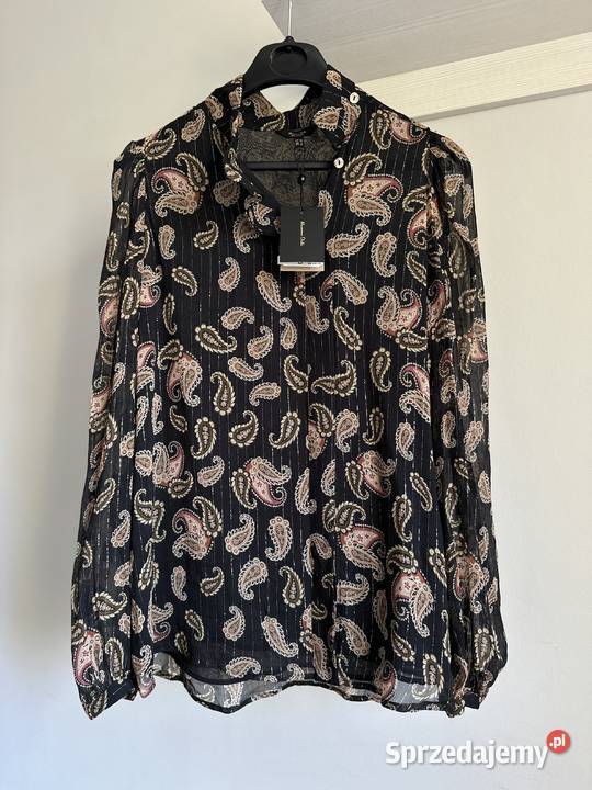 Koszula z wiskozy Massimo Dutti brązowy/beżowy pomorskie Gdańsk