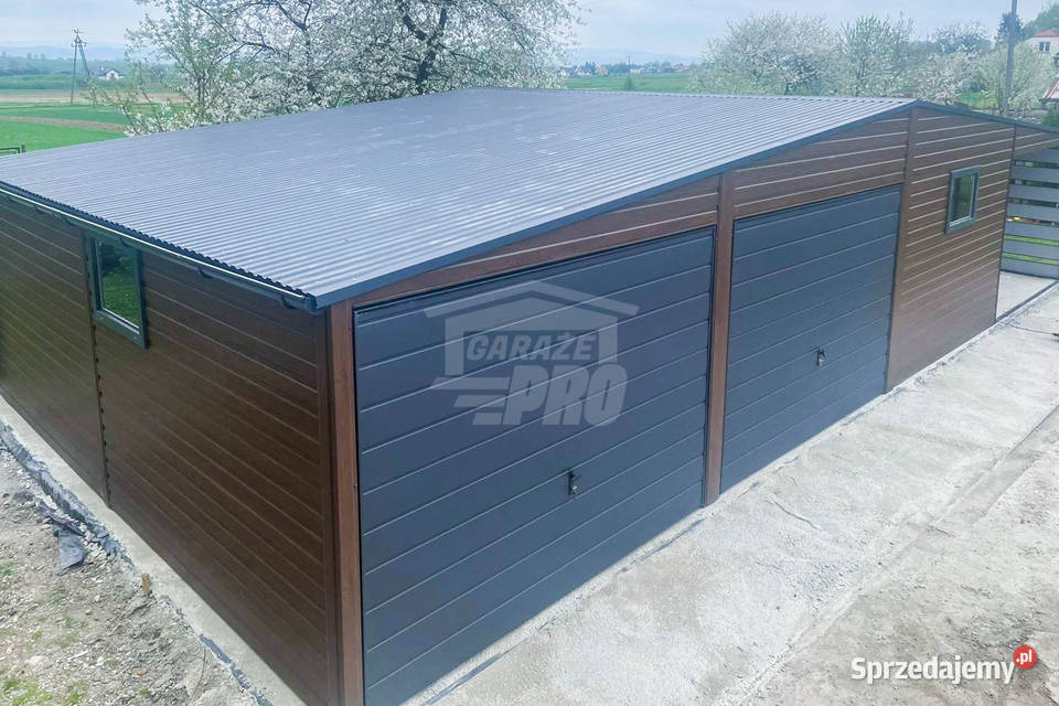 Garaż Blaszany 10x6m wiata 4x6m 2x Brama Uchylna Miastko
