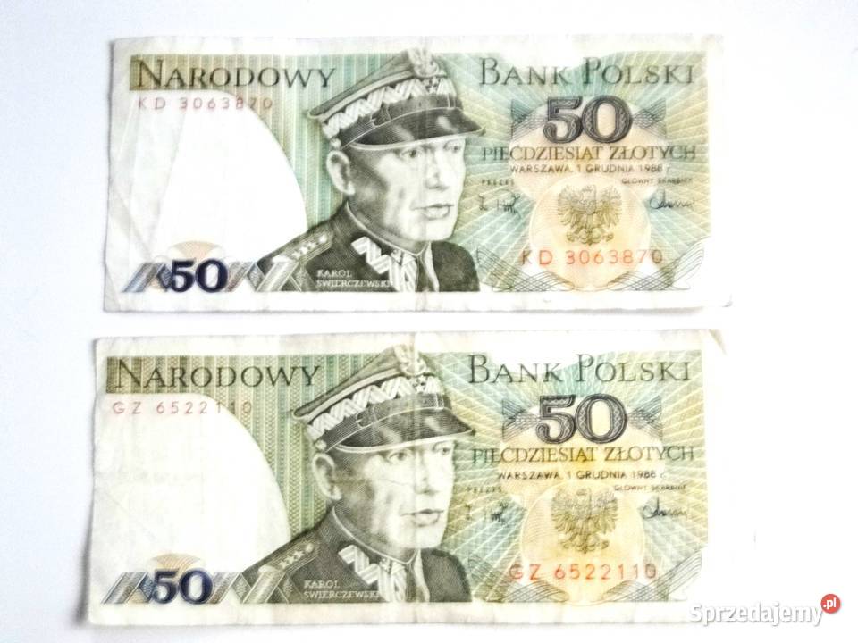 PRL 2 x banknot 50 zł. z 1988 roku