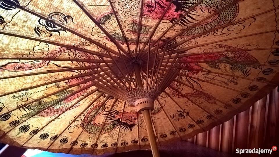 Duża orientalna parasolka ręcznie malowana opolskie Kluczbork