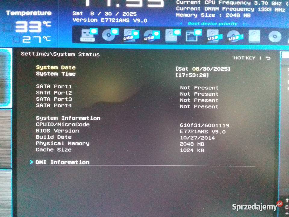 MSI A68HME33 AMD A46300 Sprawne FM2 DDR3 HDMI Bydgoszcz sprzedam